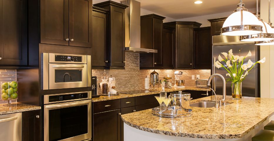 Kitchen wit refinished cabinets