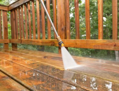 Pressure washing a deck, kevinbrodieservices.com